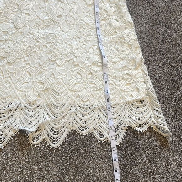 She + Sky white Allover Crochet Lace Sheath Sleeveless dress size L - Picture 15 of 15